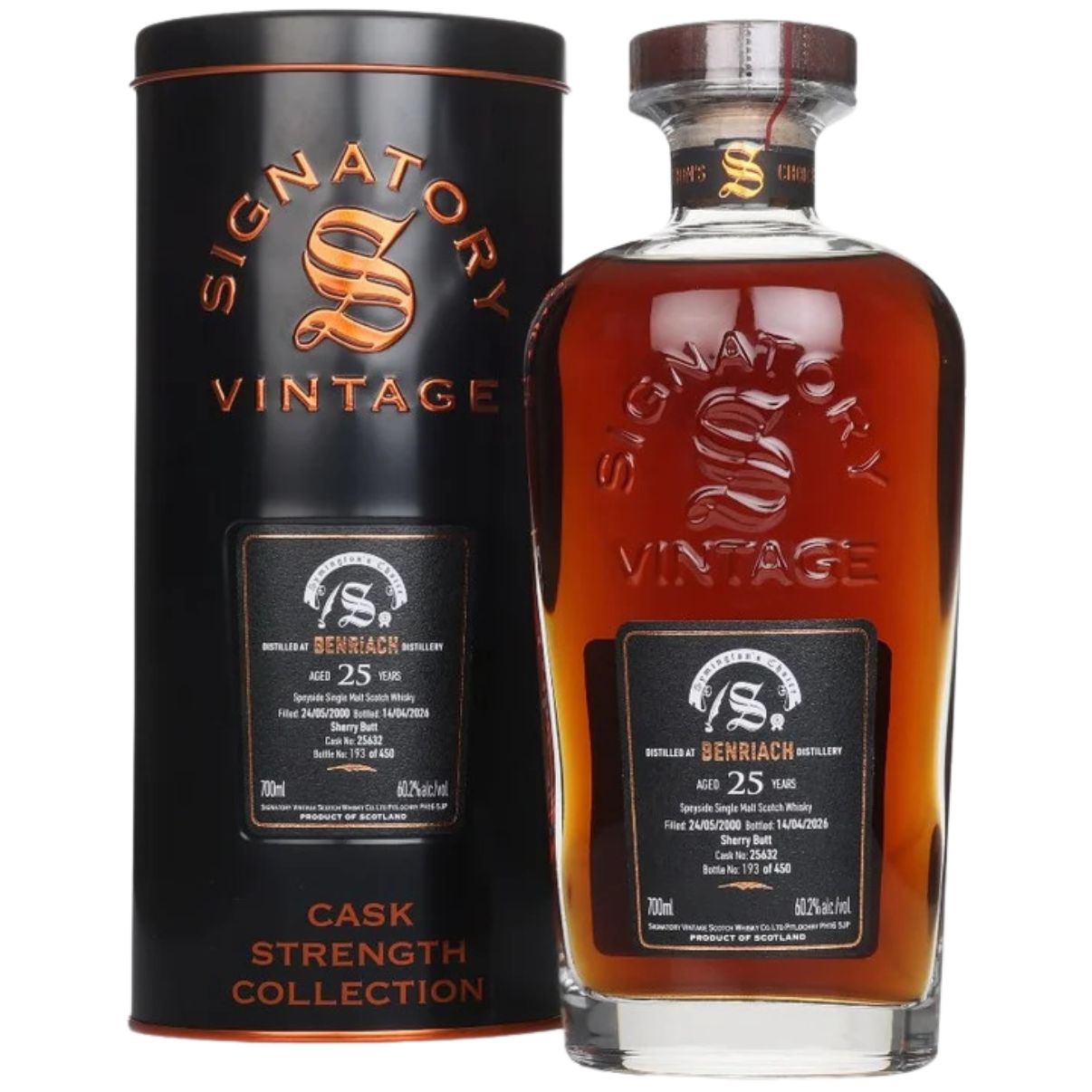 Benriach 25 Year Old 2000 (Cask #25632) – Cask Strength Collection from Signatory