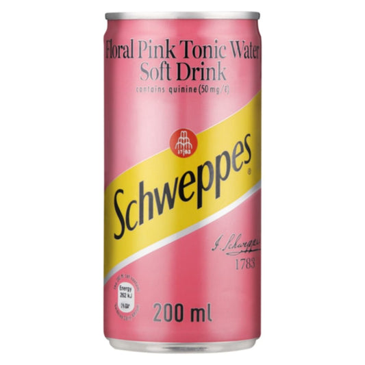 Schweppes Floral Pink Tonic Water 200ml Can | Cape & Cane