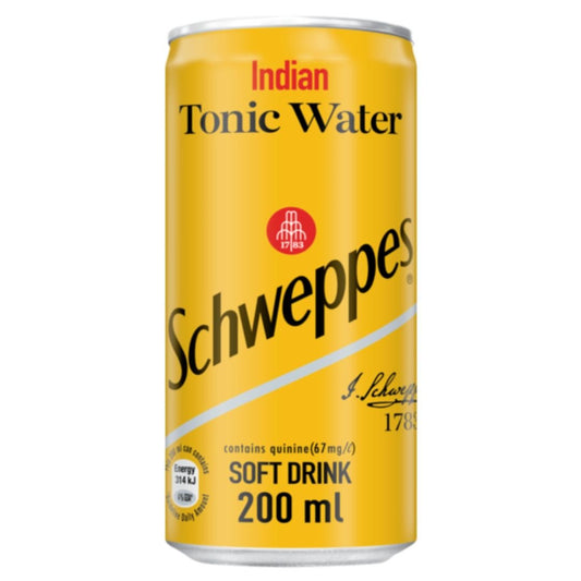 Schweppes Indian Tonic Water 200ml Can | Cape & Cane
