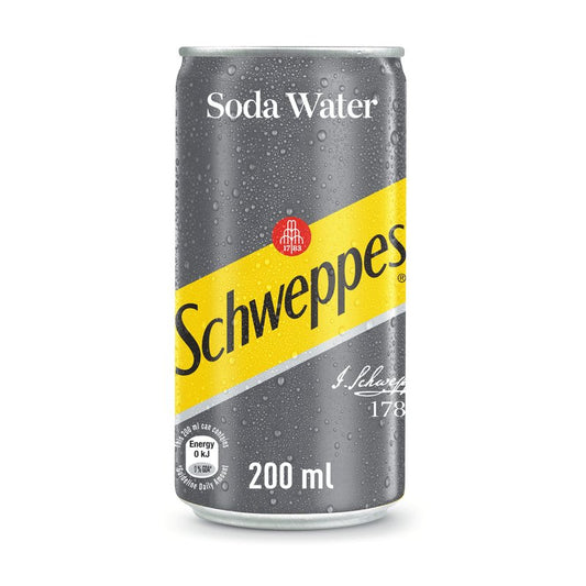 Schweppes Soda Water 200ml Can | Cape & Cane